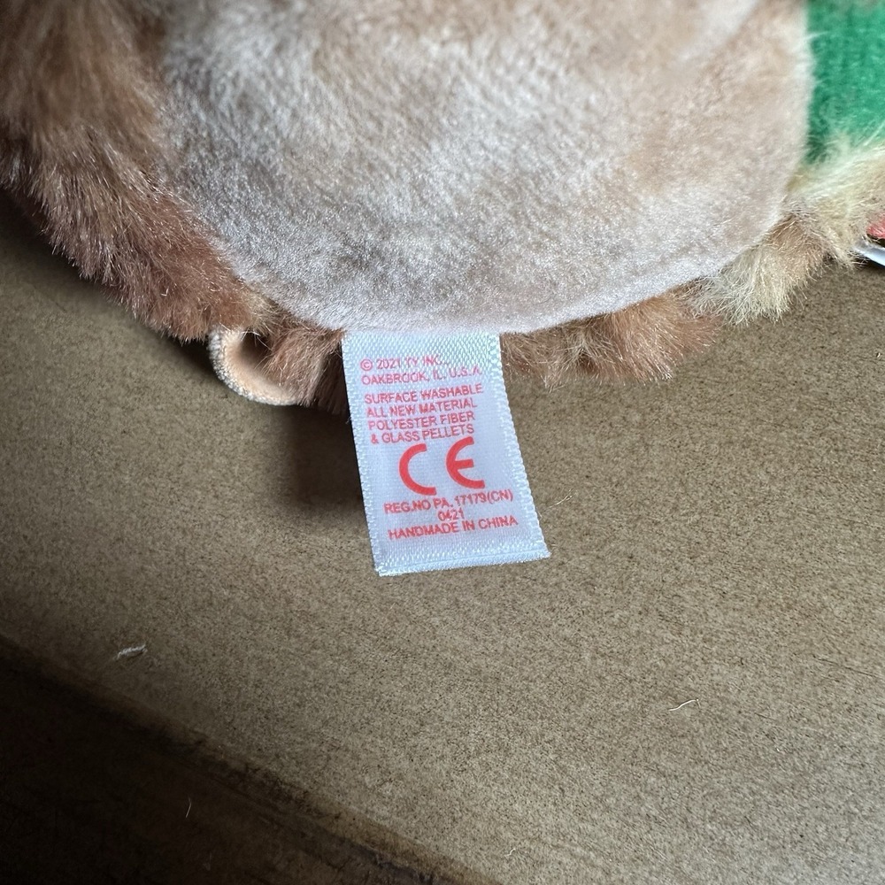 TY Puffies Fudge & Brie Plush Set of 2 Christmas Holiday Puffies With Tags - Picture 3 of 8